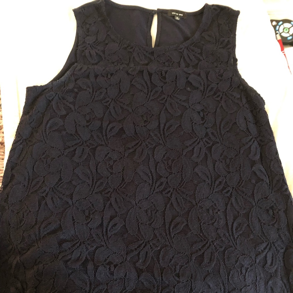 Navy blue lace tank top